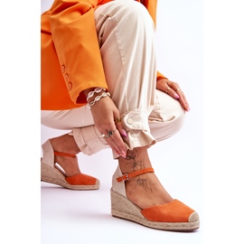 Alpargatas Ante Cuña Sandalias Naranja Cammer 6
