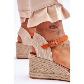 Alpargatas Ante Cuña Sandalias Naranja Cammer 7