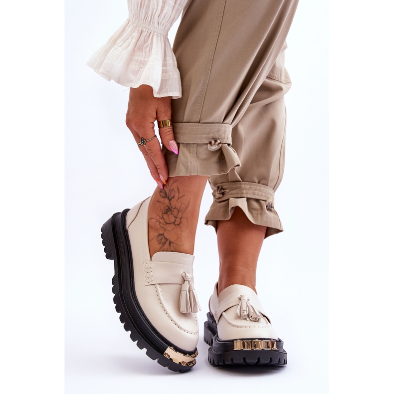 Lonisa Mocasines Clásicos Con Borlas Lonis Beige 1