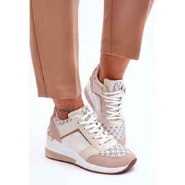 Zapatillas Mujer Cuña Blanco-Beige Nomera 5