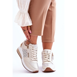 Zapatillas De Deporte De Cuña De Mujer De Moda Beige Jolly 1
