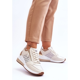 Zapatillas De Deporte De Cuña De Mujer De Moda Beige Jolly 2
