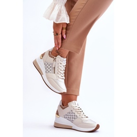 Zapatillas De Deporte De Cuña De Mujer De Moda Beige Jolly 3