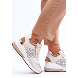 Zapatillas De Deporte De Cuña De Mujer De Moda Beige Jolly 6