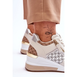 Zapatillas De Deporte De Cuña De Mujer De Moda Beige Jolly 5