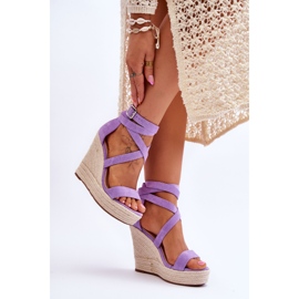 FJ1 Cómodas Sandalias Lemira Violeta Cuña Alta 3