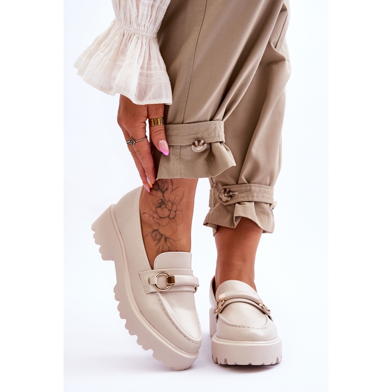 FJ1 Mocasines Mujer Piel Beige Camerin 1