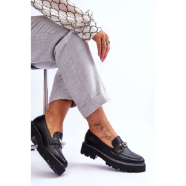 Mocasines De Piel Con Adorno Plataforma Black Glory negro 6