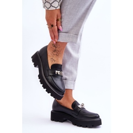 Mocasines De Piel Con Adorno Plataforma Black Glory negro 4