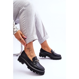 Mocasines De Piel Con Adorno Plataforma Black Glory negro 5