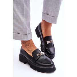 Mocasines De Piel Con Adorno Plataforma Black Glory negro 3
