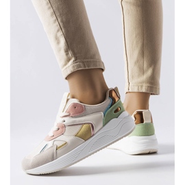 BM Zapatillas beige de mezcla de materiales de Riel 1