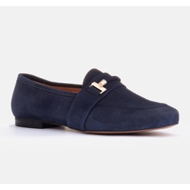 Marco Shoes mocasines dorados azul 1