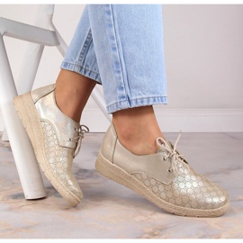 Zapatos mujer piel comodos dorado Helios 401 1