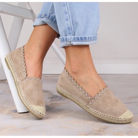 Alpargatas mujer slip-on beige Vinceza 34595 2