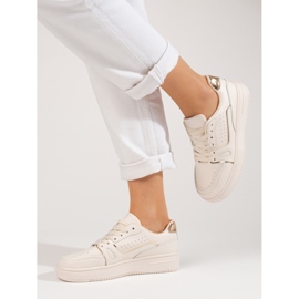 Zapatillas beige de mujer en la plataforma Shelovet. 2