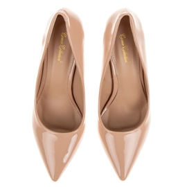Comer Tacones lacados con estilo marrón 1