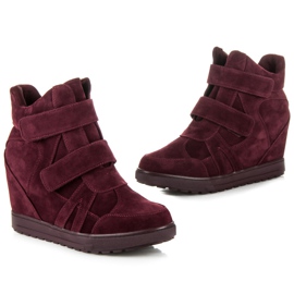J. Star Deportivas de ante con velcro rojo 3