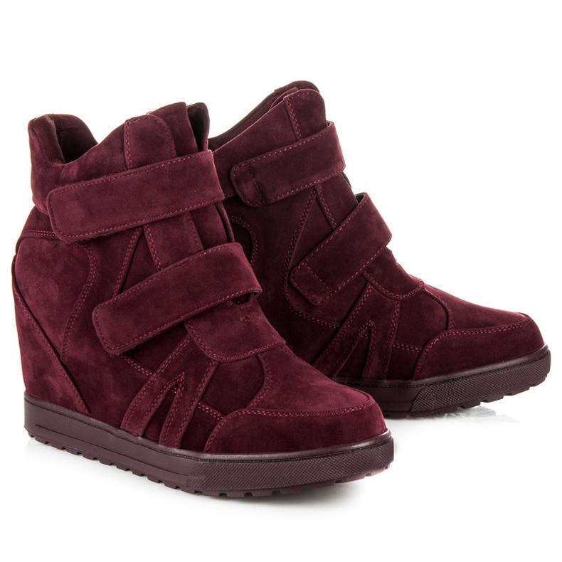 J. Star Deportivas de ante con velcro rojo 1