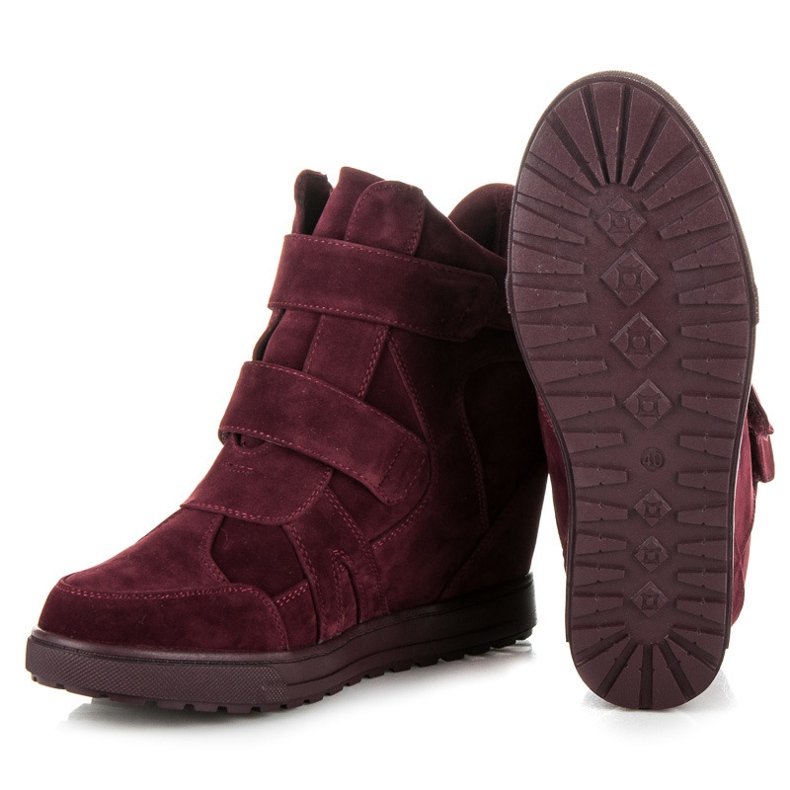 J. Star Deportivas de ante con velcro rojo 2