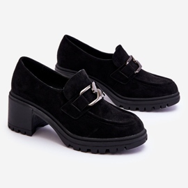 Vinceza Tacones Gruesos De Ante Negro Finley 8