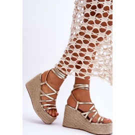 FJ1 Sandalias de cuña Margaritt doradas dorado 3
