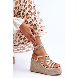 FJ1 Sandalias de cuña Margaritt doradas dorado 5