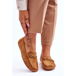 Mocasines De Ante Con Adorno Eleina Marrón 1
