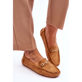 Mocasines De Ante Con Adorno Eleina Marrón 3