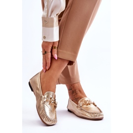 Mocasín Clásico Piel Con Adorno Laura Messi 2459 Oro dorado 2
