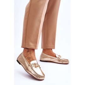 Mocasín Clásico Piel Con Adorno Laura Messi 2459 Oro dorado 3