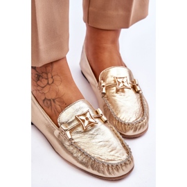 Mocasín Clásico Piel Con Adorno Laura Messi 2459 Oro dorado 6