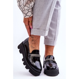 Mocasines De Moda En La Plataforma Con Decoración Laura Messi 2600 Negro 1