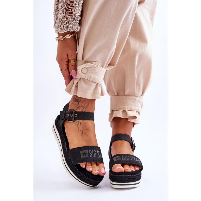 Sandalias Mujer Plataforma Cómodas Big Star LL274870 Negro 1