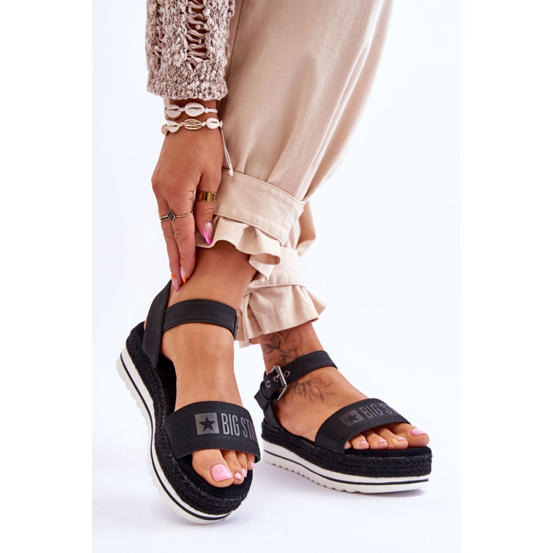 Sandalias Mujer Plataforma Cómodas Big Star LL274870 Negro 2