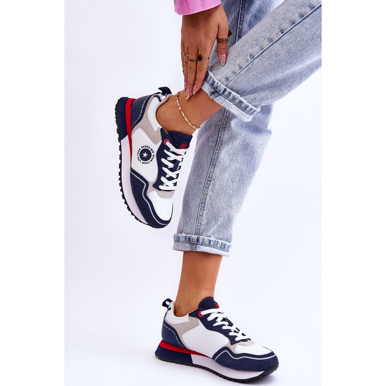 Zapatillas Mujer Memory Foam System Big Star LL274538 Blanco-Azul marino 2