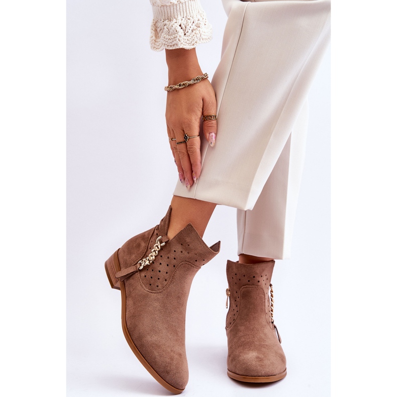 Vinceza Botas Mujer Cremallera Ante Beige Belliano 1