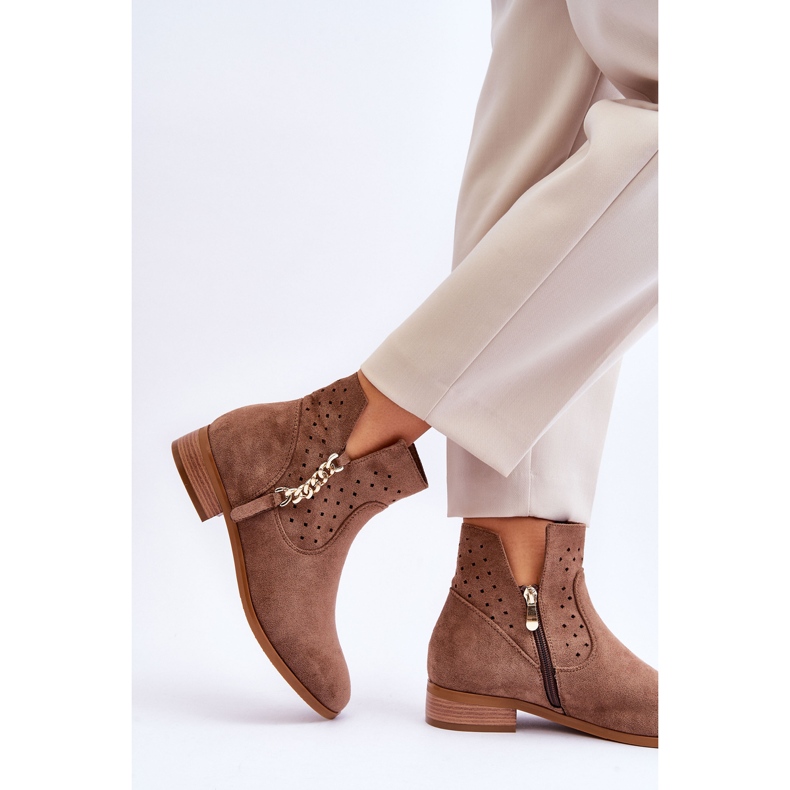 Vinceza Botas Mujer Cremallera Ante Beige Belliano 2