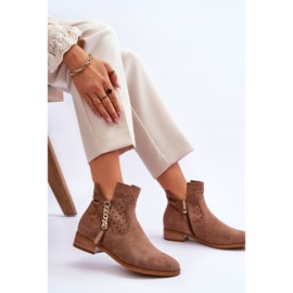 Vinceza Botas Mujer Cremallera Ante Beige Belliano 5