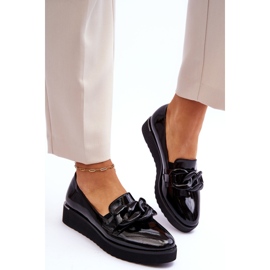 Vinceza Mocasines Lacados Cuña Negro Semma 5