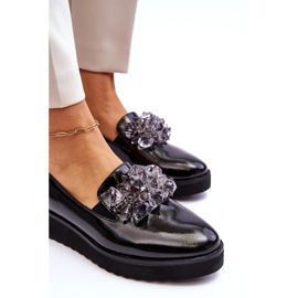 Vinceza Mocasín Cuña Lacada Cristales Negro Loresa 4