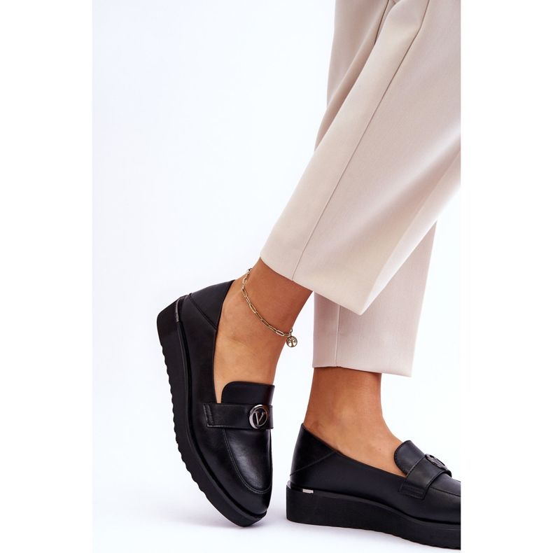 Vinceza Mocasines Mujer Piel Cuña Baja Synthia Negro 2