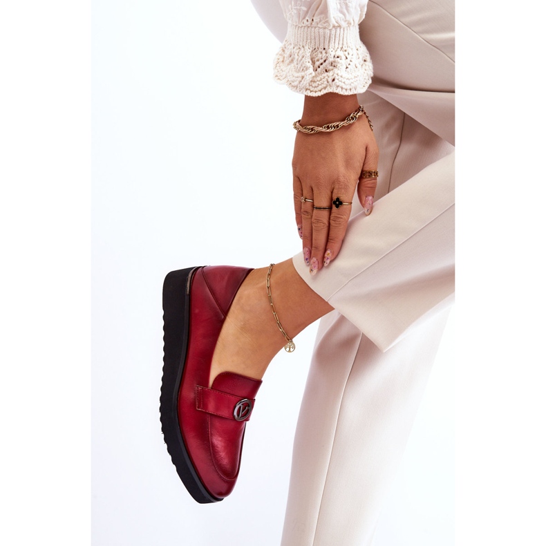 Vinceza Mocasines Mujer Piel Cuña Baja Rojo Synthia 2