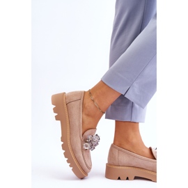 Vinceza Mocasines de ante con cristales beige Demeris 3
