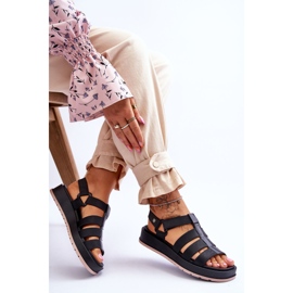 ZAXY Mujer Vegan Sandalias Velcro JJ285017 Negro 5