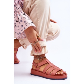Sandalias Veganas De Mujer Con Velcro ZAXY JJ285016 Rosa Sucio rosado 6