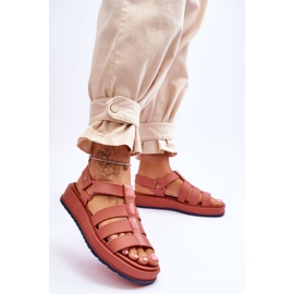 Sandalias Veganas De Mujer Con Velcro ZAXY JJ285016 Rosa Sucio rosado 3