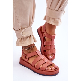 Sandalias Veganas De Mujer Con Velcro ZAXY JJ285016 Rosa Sucio rosado 4