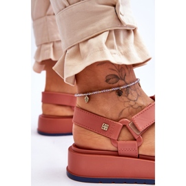 Sandalias Veganas De Mujer Con Velcro ZAXY JJ285016 Rosa Sucio rosado 5