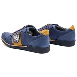 Polbut Zapatos casual hombre piel 2113 azul marino amarillo 8